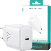 JOYROOM JR-TCF20 USB-C PD 20W network charger - white + USB-C / Lightning cable 1m
