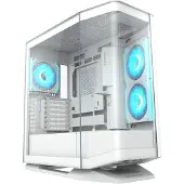 Cougar CGR-58M6W-RGB, Midi Tower, PC, Valkoinen, ATX, CEB, EATX, mikro ATX, Mini-ITX, Metalli, Muovi, Karkaistu lasi, Pelaaminen