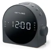 Muse Dual Alarm Clock radio PLL radio M-185CR AUX in,