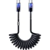 JOYROOM S-A43 Crystal-Clear Series 60W USB-C - USB-C spiral cable 1.5m - black