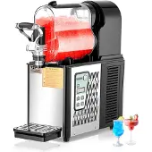 Vevor kaupallinen slushy-kone, 3 litran yhden säiliön jäädytettyjen juomien kone, 12 kuppia ruostumattomasta teräksestä valmistettu margarita-smoothie-jäädytettyjen juomien valmistaja, slushie-kone ko