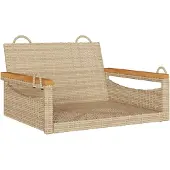 vidaXL Keinutuoli, beige, 63x62x40 cm, polyrottinki