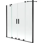 Mexen Kylpyseinä Velar Duo II, musta, 140x150 cm