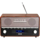Denver DAB-36 Retro DAB+/FM-pöytäradio Bluetooth-yhteydellä, 10 wattia, puu, musta