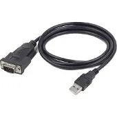 Gembird UAS-DB9M-02, Musta, 1,5 m, USB A-tyyppi, DB-9, Uros, Uros