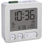 TFA 60.2545.54 RC Alarm Clock silver/white