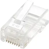 Intellinet RJ45 Modular Plugs - Cat5e - UTP - 3-prong - for solid wire - 15 µ gold plated contacts - 100 pack - RJ-45 - Transparent - Polycarbonate - Cat5e - U/UTP (UTP) - Gold (502399)
