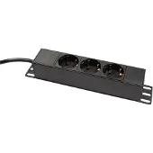 Logilink PDU3B01, 1U, Polypropeeni (PP), Musta, 3 AC-pistorasia(a), 1,8 m, H05VV-F