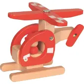 Goki Wooden Helicopter Red