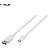 Vivanco usb-c/usb 3.1 a kaapeli 1m valk.