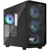 Fractal Design Meshify 2 Lite RGB -miditornikotelo RGB-valaistuksella ja ikkunalla, musta