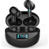 INF Langattomat Bluetooth-kuulokkeet, Bluetooth 5.3 -kuulokkeet, IPX5 vedenpitävät urheilukuulokkeet iOS Android Black