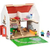 Goki - Wooden Portable Doll House with Accessories