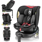 Lionelo Lionel Navy i-Size Black Red kääntyvä turvaistuin, ISOFIX, musta/punainen