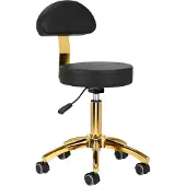 Activeshop AM - 304G Gold Black - kultainen trimmaustuoli/jakkara säädettävällä korkeudella, irrotettava selkänoja, musta