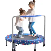 Vevor 36" lasten trampoliini, 3FT sisä- ja ulkokäyttöön tarkoitettu trampoliini, kokoontaitettava minitrampoliini kahvalla, reboundertrampoliini taaperoille, syntymäpäivälahja yli 3-vuotiaille lapsill