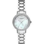 Giorgio Armani Analoginen kello hopea / helmenvalkoinen
