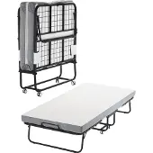 Vevor -lisäsänky, 97 cm x 193 cm:n kokoontaitettava sänky 10 cm:n patjalla, kahden hengen kokoontaitettava sänky tukevalla metallirungolla ja muistivaahtopatjalla, kannettava kahden hengen lisäsänky pa