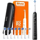 Bitvae Sähköhammasharja Rotary toothbrush with tips set and travel case R2 (black)