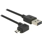 DeLOCK – Cable EASY-USB 2.0 Type-A male > EASY-USB 2.0 Type Micro-B male angled left/right 3m black (83854)