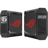 Asus ROG Rapture GT6, Tri-band Wi-Fi 6 Mesh -järjestelmä, 802.11ax, 2 kpl, musta