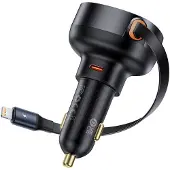 Baseus Enjoyment Pro -autolaturi 55W, jossa on sisäänvedettävä valaistuskaapeli