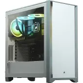 Corsair 4000D, Midi Tower, PC, Valkoinen, ATX, EATX, mikro ATX, Mini-ITX, Muovi, Terästä, Karkaistu lasi, 17 cm (CC-9011199-WW)