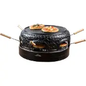 Bestron APD600Z Pizzetteria - electric pizza oven, black, 910 W, serves 6 people, for mini pizzas up to 10 cm in diameter, includes thermal spatulas a