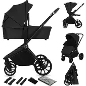 Lionelo MIKA Plus 2-in-1 Yhdistelmävaunut, Black Onyx