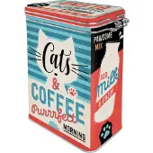 Nostalgic Art Säiliö kannellisille tuotteille / Cats & Coffee