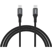 Dudao USB-kaapeli L3CC USB-C - USB-C 60W 1.2m punottu kaapeli - musta
