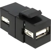 DeLOCK – Keystone Module USB 2.0 A female > USB 2.0 A female black (86367)