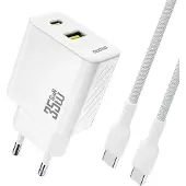 Dudao A27 MaxC 35W GaN Wall Charger + USB-C Cable - White