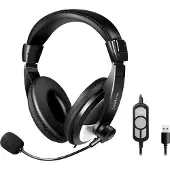 Logilink Headset Stereo, with Microphone, USB, black (HS0019A)