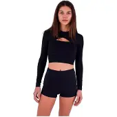 Hurley Max Solid Rib Cropped Cross Yoke Pitkähihainen Rash Guard