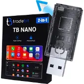 Tradebit TB NANO langaton sovitin Apple CarPlaylle / Android Autolle, läpinäkyvä