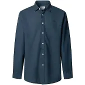 Pepe Jeans for man. PM3091192 Payton navy shirt (XXL), Casual, Linen, Long sleeve