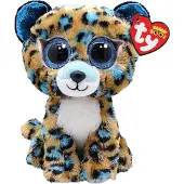 TY Boo Animals -pehmolelu, Beanie Boo's, Cobalt The Leopard, 15 cm, TY36691, beige, sininen, valkoinen, pieni