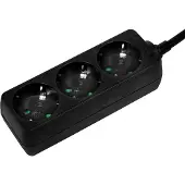 Logilink LPS205B, 1,4 m, Tyyppi F, Musta, TÜV & GS, 3 AC-pistorasia(a), 250 V