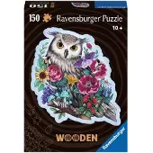 Ravensburger Puinen palapeli Kukkapöllö 150 tukevaa ja luonnollista palaa, mukaan lukien 15 puista hahmoa (oikuja). Sopii yli 10-vuotiaille. 17511.