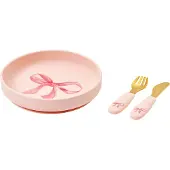 Elodie details Silikoni Bowl Set Rosy Bow Rosy Bow-OS Vaaleanpunainen One Size Pojat, Tytöt