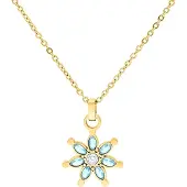 Wildcat Little Moon Stone Flower Necklace - Kaulakoru - Kultainen metalli