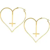 Wildcat Cross Heart Hoops - Zlata