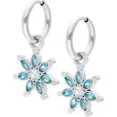Wildcat Little Moon Stone Flower Hoops - Silber