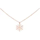 Wildcat Snowflake Necklace - kaulakoru - Ruusukultainen metalli
