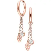 Wildcat Mini Crystal Leaf Hoops - Korvakorut (pari) - Ruusukultainen metalli