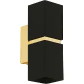 Eglo Passa seinä/kattovalaisin GU10-LED 2X3,3W IP20 musta, kulta
