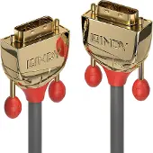 Lindy 36215, 10 m, DVI-D, DVI-D, Uros, Uros, Kulta, Harmaa