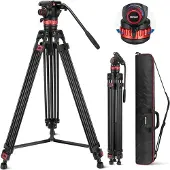Neewer TP75 Adjustable Tripod with Oil-Damped Head