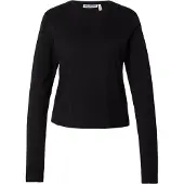 Weekday Slim Long-Sleeved Cotton Top - Black - XS